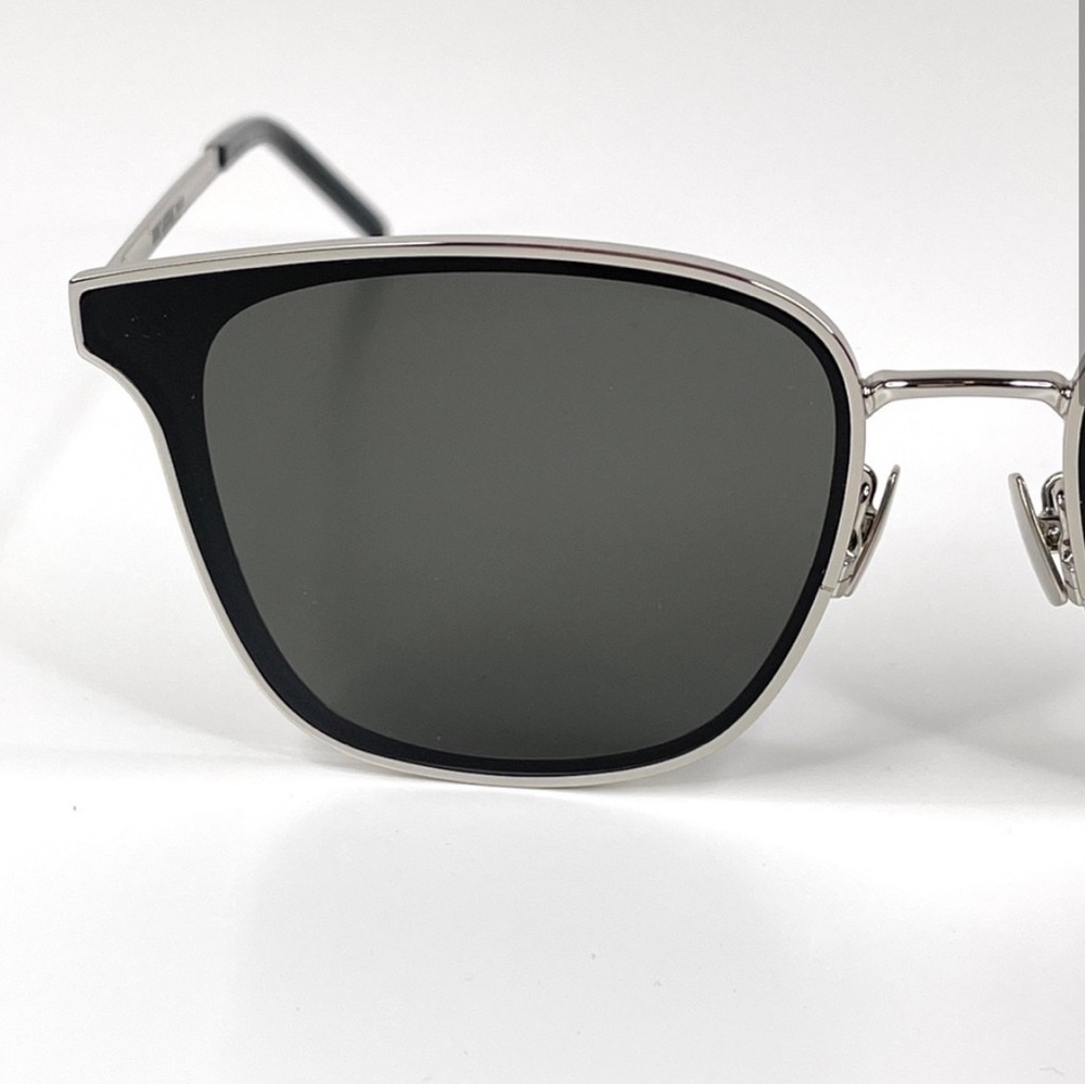 SAINT LAURENT SL 272/K Silver Grey Square Flat Sunglasses NEW - Picture 9 of 15